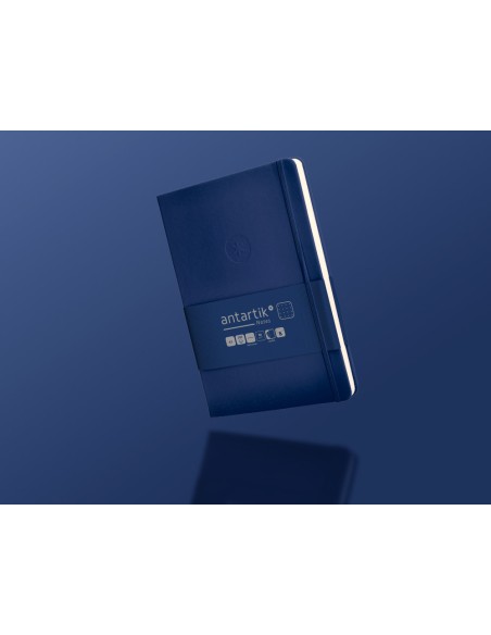 Cuaderno con gomilla antartik notes tapa dura a5 hojas puntos azul marino 100 hojas 80 gr fsc