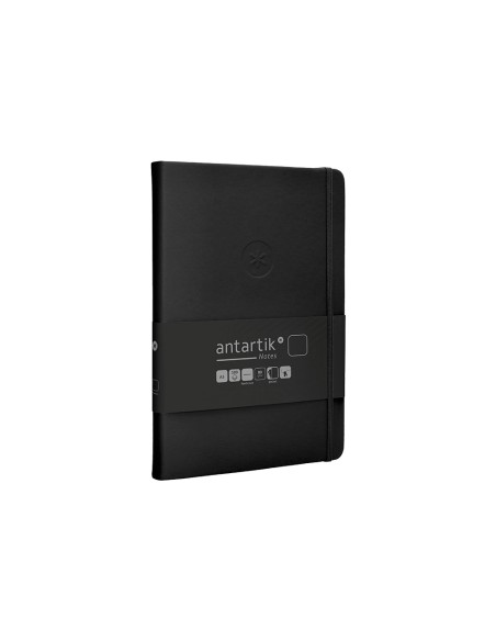 Cuaderno con gomilla antartik notes tapa dura a5 hojas lisas negro 100 hojas 80 gr fsc
