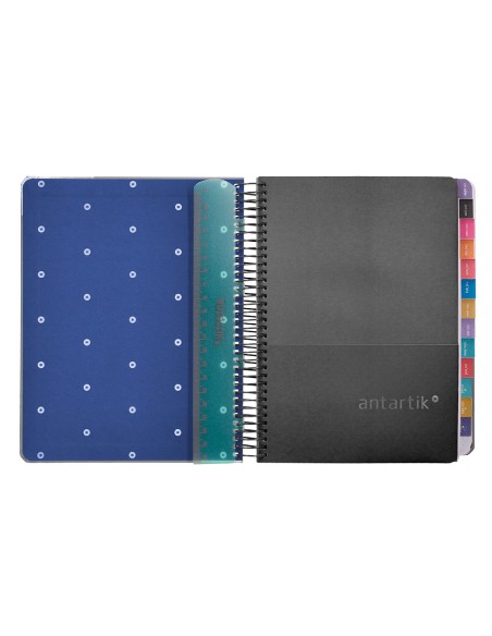 Agenda escolar antartik año 24 - 25 curso coleccion maximal black día página a5