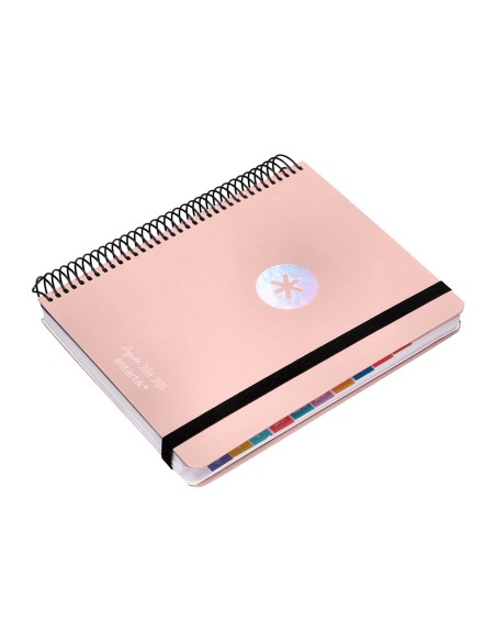 Agenda escolar antartik año 24 - 25 curso coleccion minimal pink día página a5