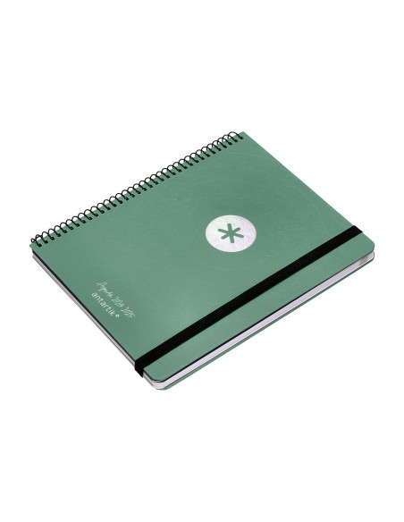 Agenda escolar antartik año 24 - 25 curso coleccion minimal green semana vista a5