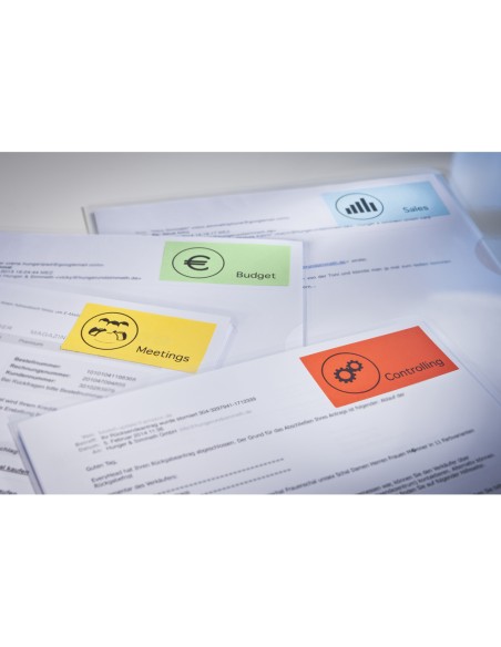 Etiqueta adhesiva tico amarill o fluorescentes permanente fsclaser/inkjet/fotocopia 210x297mm caja de 70 unidades