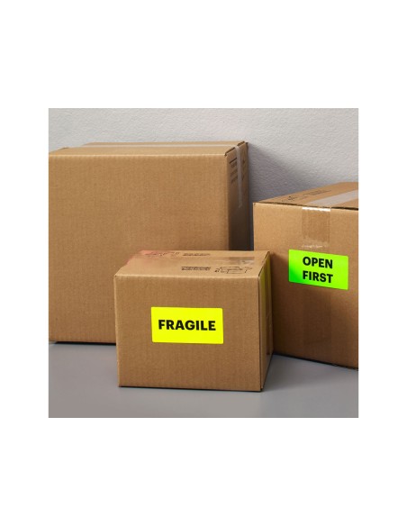 Etiqueta adhesiva tico amarill o fluorescentes permanente fsclaser/inkjet/fotocopia 210x297mm caja de 70 unidades