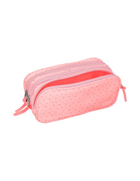 Estuche portatodo liderpapel multibolsillo 3 cremalleras rosa estrellas a juego con mochila 150x90x240 mm