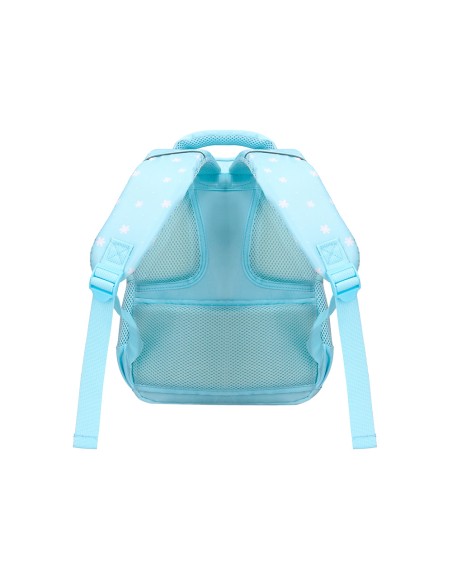 Mochila escolar liderpapel multibolsillo infantil azul flowers 350x110x270 mm