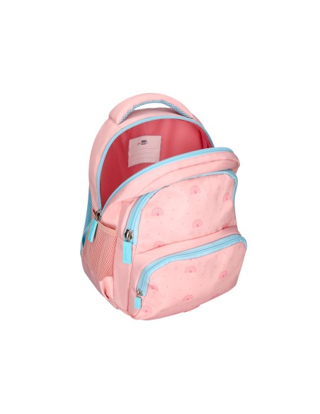 Mochila escolar liderpapel multibolsillo infantil rosa rainbows 350x110x270 mm