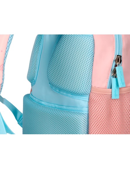 Mochila escolar liderpapel multibolsillo infantil rosa rainbows 350x110x270 mm