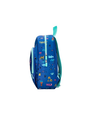 Mochila escolar liderpapel safari infantil azul...