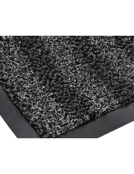 Alfombra para suelo q-connect premium para interiores antideslizante fibra polipropileno y fieltro gris 90x60 cm