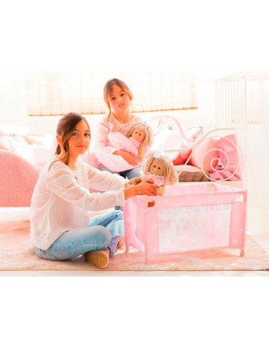 Cuna de viaje carlota color rosa 530x320x320 mm