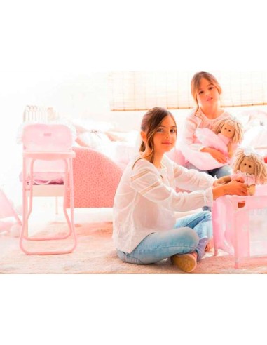 Trona con bandeja carlota color rosa...