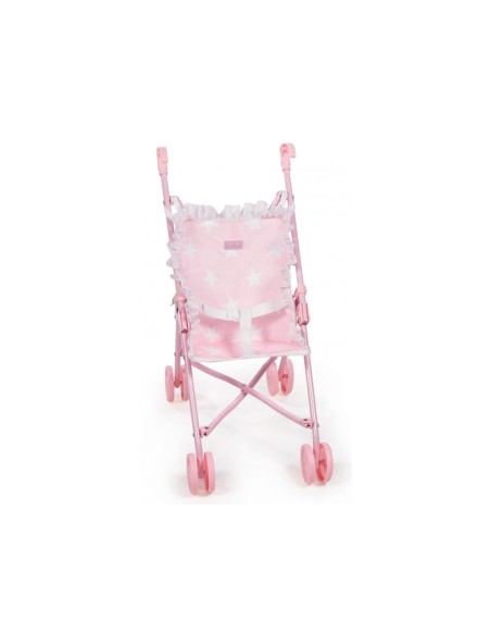 Silla pequeña de paseo para muñecas carlota color rosa 550x270x410 mm