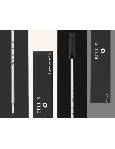 Recambio boligrafo belius con rosca negro caja...