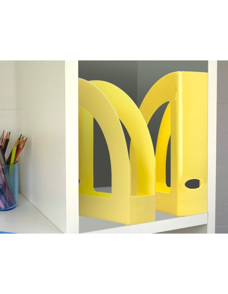 Revistero plastico q-connect color amarillo pastel 320x250x80 mm