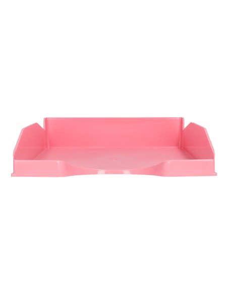 Bandeja sobremesa plastico q-connect rosa pastel opaco 240x70x340 mm
