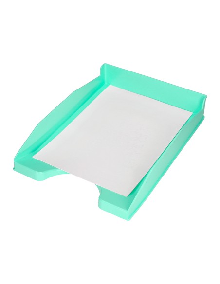 Bandeja sobremesa plastico q-connect verde menta opaco 240x70x340 mm