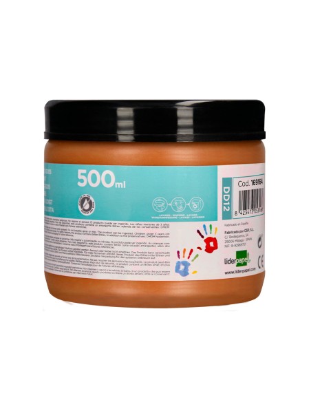 Pintura dedos liderpapel marron tarrina de 500 cc