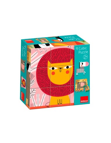 Puzle goula cubos de carton animales selva 6...