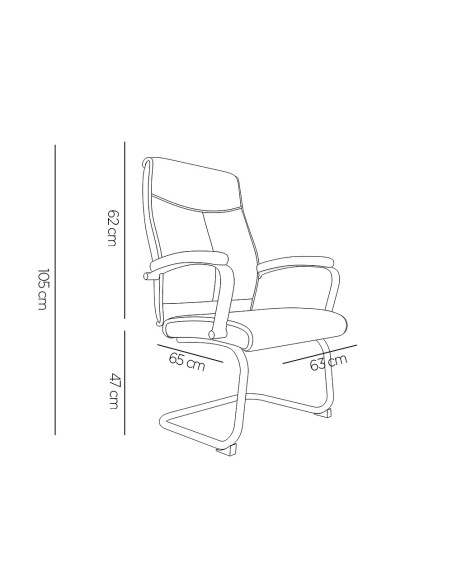 Silla q-connect escritorio mod ena simil piel base metalica alt max 1050 anc 630 prof 650 color negro