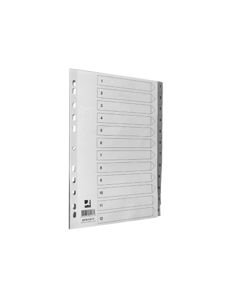 Separador numerico q-connect plastico 1-12 juego de 12 separadores din a4 multitaladro