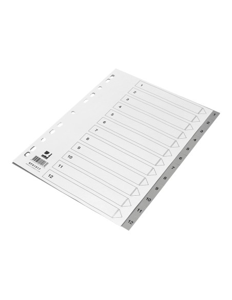 Separador numerico q-connect plastico 1-12 juego de 12 separadores din a4 multitaladro