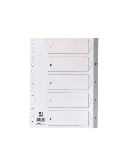 Separador numerico q-connect plastico 1-5 juego de 5 separadores din a4 multitaladro