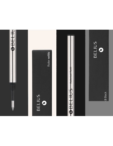 Recambio roller belius negro 0,7 mm caja 3...