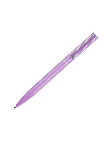 Juego boligrafo y roller belius endless summer aluminio color morado y plateado tinta azul caja de diseño
