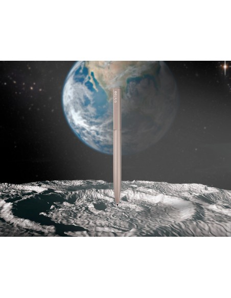 Boligrafo belius rocket b aluminio color minimalista gris tinta azul caja cilindrica