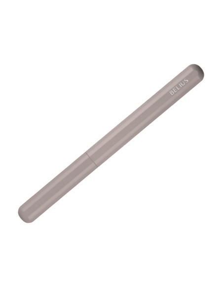 Pluma y funda de similpiel belius space b color minimalista gris tinta azul caja de diseño