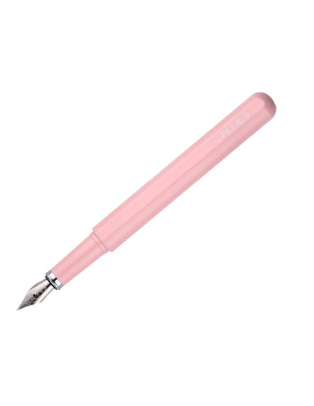 Pluma y funda de similpiel belius space b color minimalista rosa tinta azul caja de diseño
