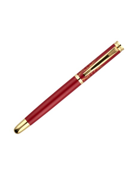 Pluma y estuche belius soiree color art deco granate y dorado tinta azul caja de diseño