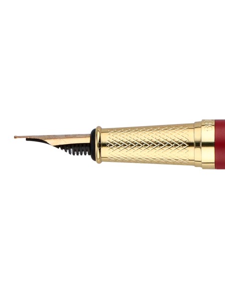 Pluma y estuche belius soiree color art deco granate y dorado tinta azul caja de diseño