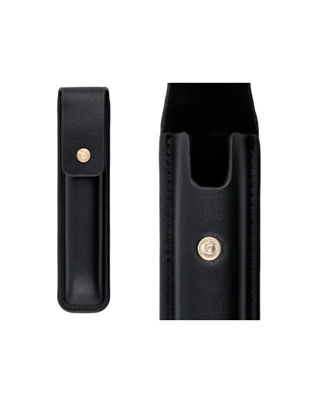 Boligrafo y estuche belius passion dor aluminio textura cepillada color negro y dorado tinta azul caja diseño