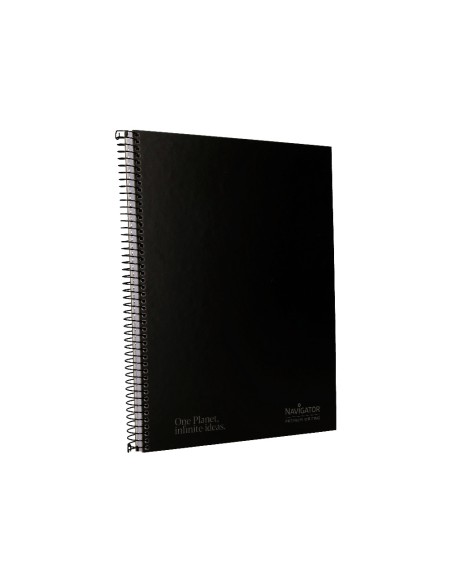 Cuaderno espiral navigator a4 tapa dura 80h 80gr horizontal con margen negro