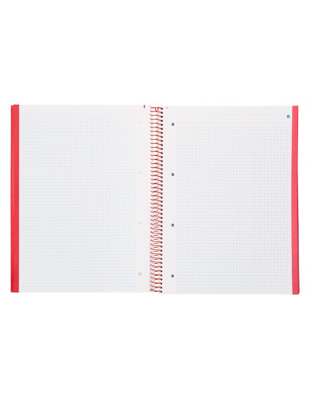 Cuaderno espiral navigator a4 micro tapa forrada 80h 80gr cuadro 5mm 1 banda color rojo