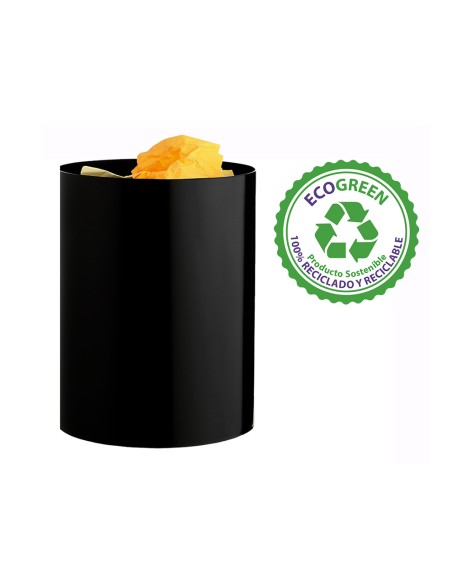 Papelera plastico archivo 2000 ecogreen 100% reciclada 18 litros color negro 260x335 mm
