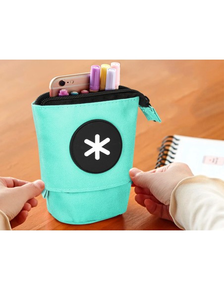 Bolso escolar portatodo antartik cubilete color menta 190x60x80 mm