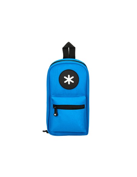Estuche portatodo antartik forma de mochila con bolsillo y 4 departamentos color azul 230x50x120 mm