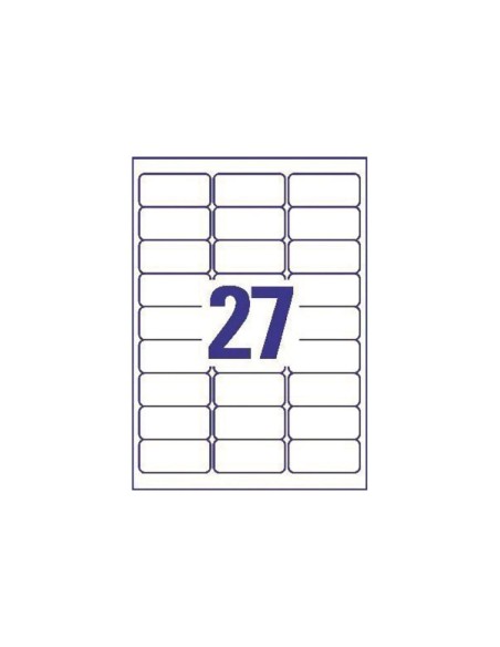 Etiqueta adhesiva avery blanca removible laser ink-jet fotocopiadora 63,5x29,6 mm caja de 675 unidades