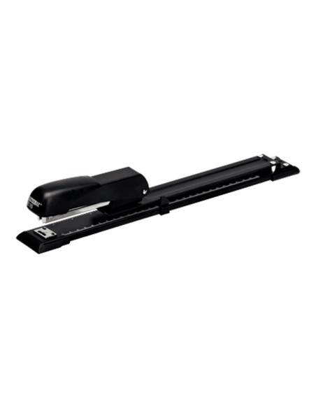 Grapadora rapid e15 metalica brazo largo capacidad 20 hojas usa grapas 24/6 y 26/26 color negro