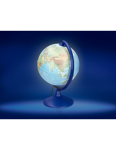 Globo terraqueo liderpapel con luz fisico y...