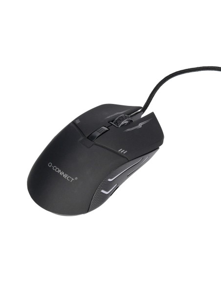 Set teclado y raton q-connect con cable e iluminacion led color negro