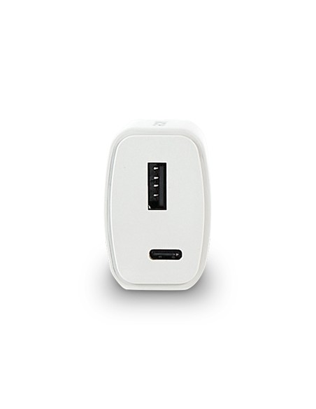 Cargador pared groovy 1 usb-a + 1 usb-c carga rapida blanco