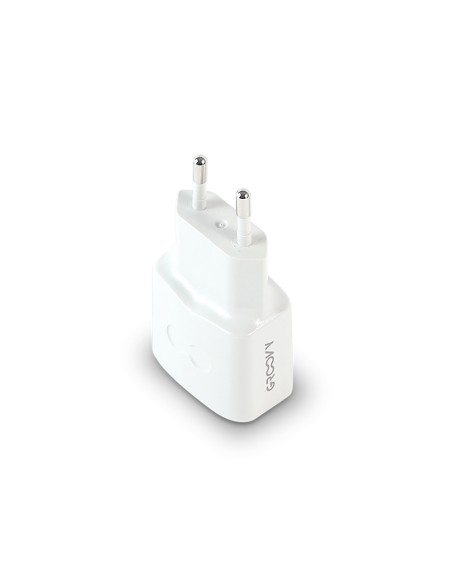 Cargador pared groovy 1 usb-a + 1 usb-c carga rapida blanco