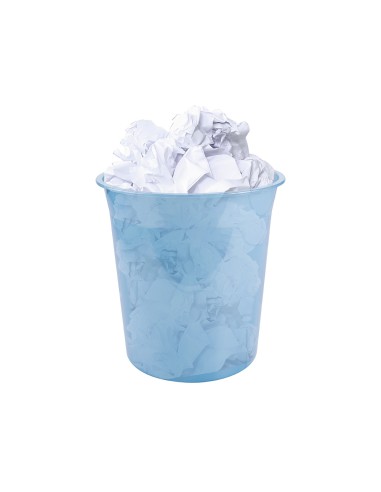 Papelera plastico liderpapel celeste...