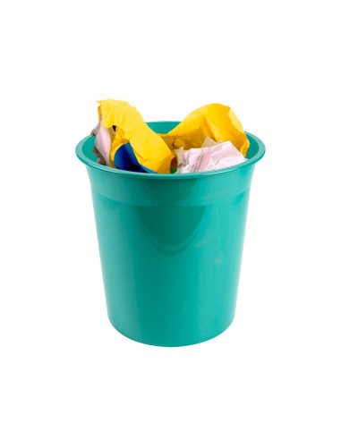 Papelera plastico liderpapel menta opaco 13...