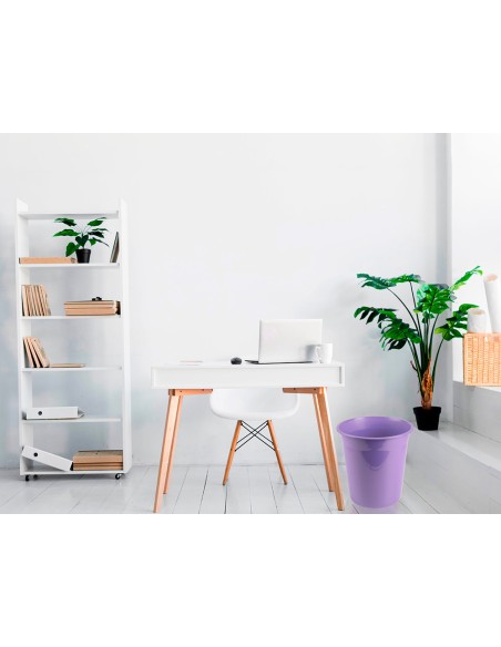 Papelera plastico liderpapel lavanda opaco 13 litros 275x285 mm