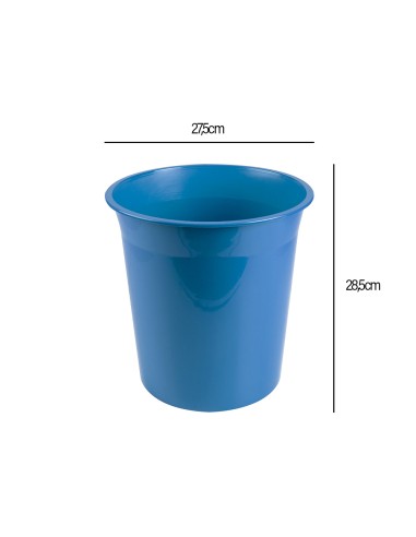 Papelera plastico liderpapel celeste opaco 13...