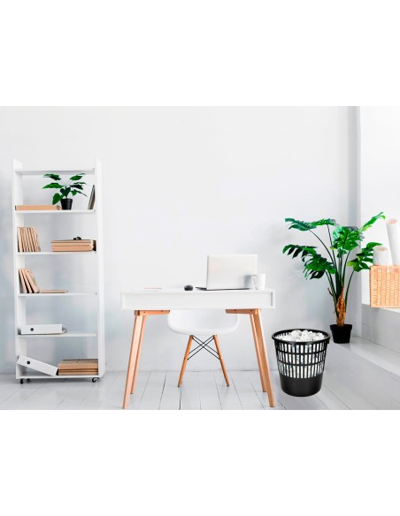 Papelera plastico liderpapel ecouse 100% reciclada 15 litros color negro 285x290 mm